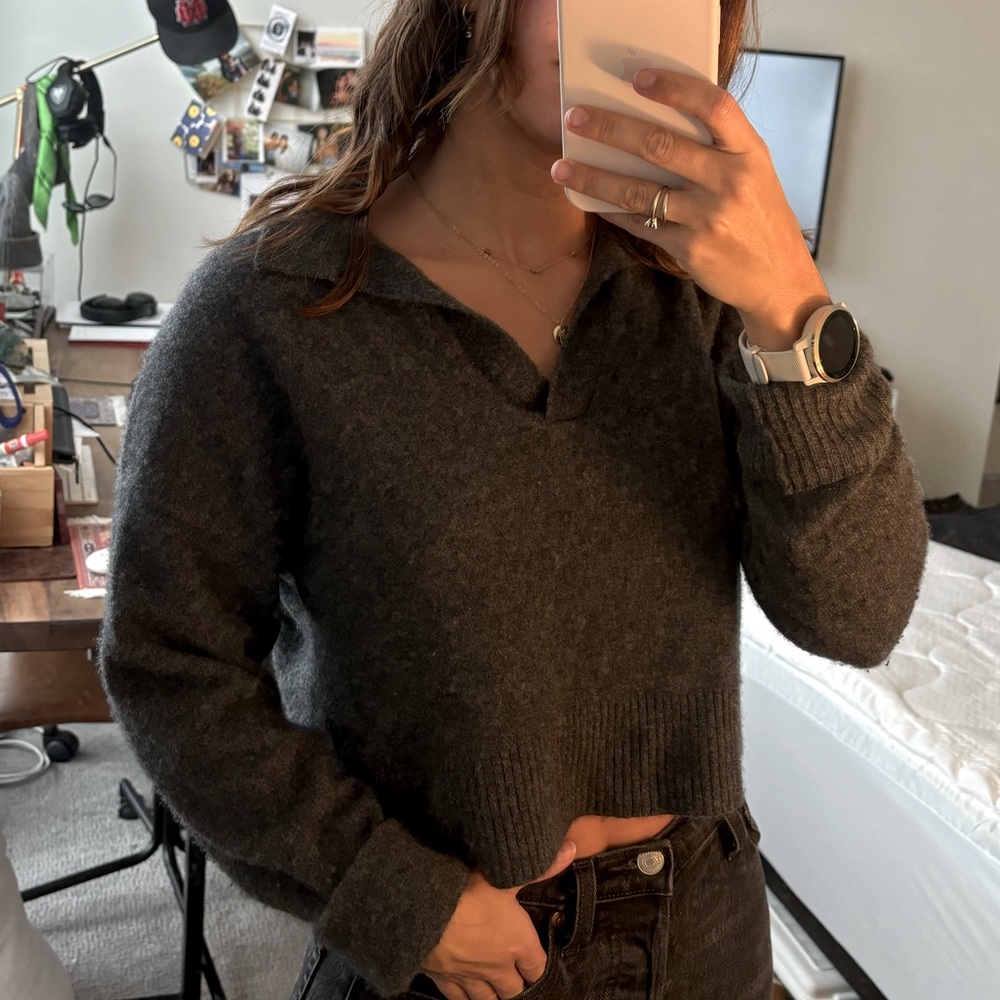Reformation Cashmere Polo Sweater
